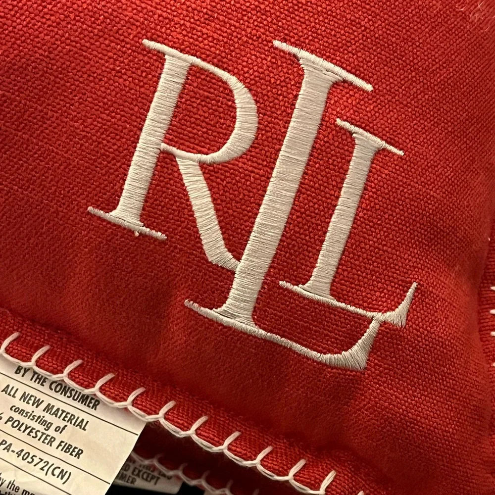 Ralph Lauren Set of 2 Indoor / Outdoor Pillows 20”x20” new red / tomato Patio